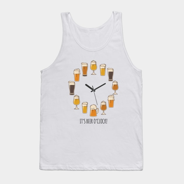 It's Beer O'clock! Tank Top by Printadorable